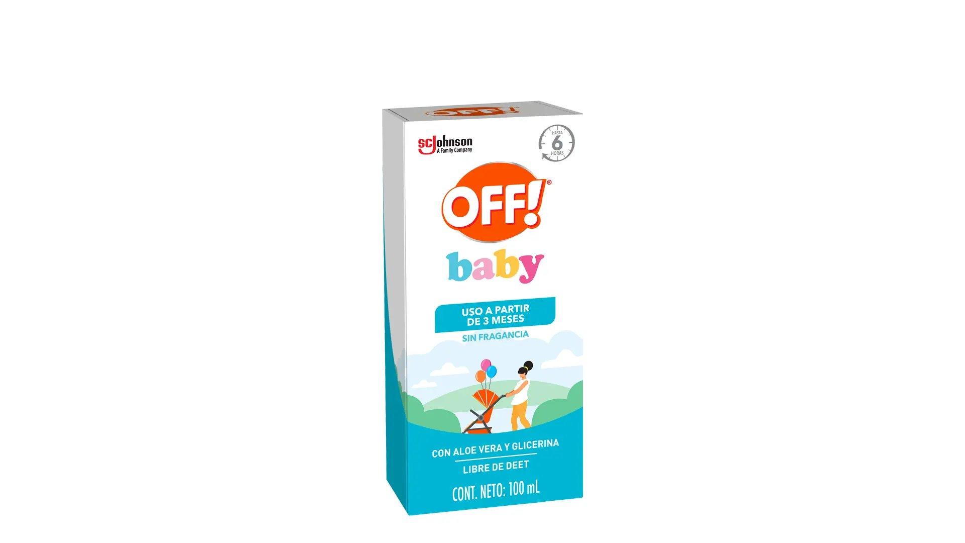 Frente de una caja de OFF!® Baby Crema