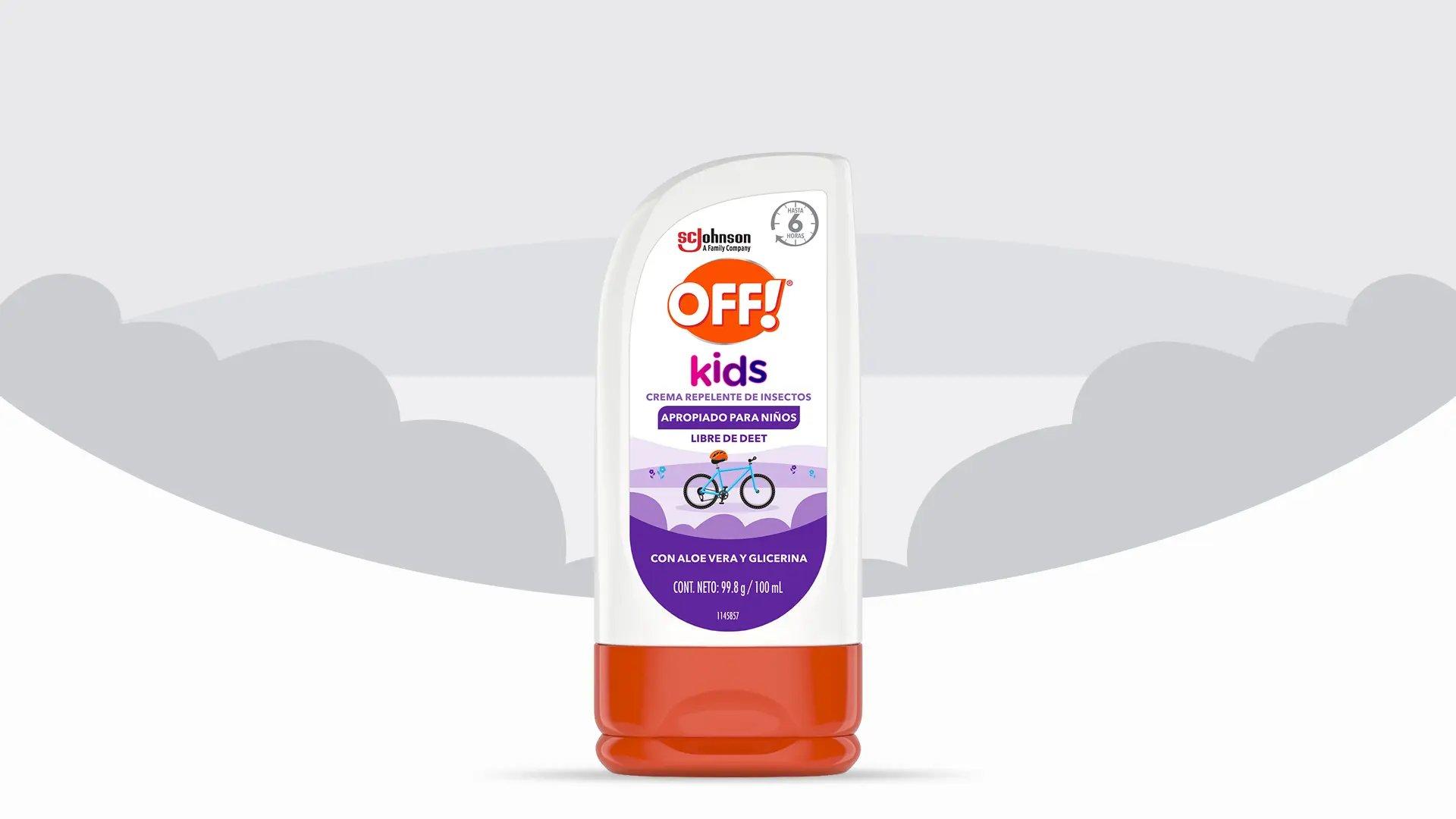 Frente de un envase de OFF!® Kids Crema